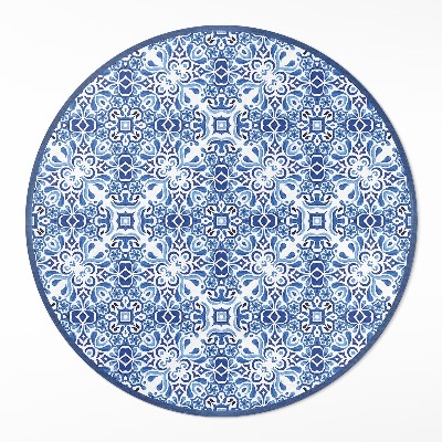 Okrúhly vinylový koberec Portugalské ornamentálne dlaždice