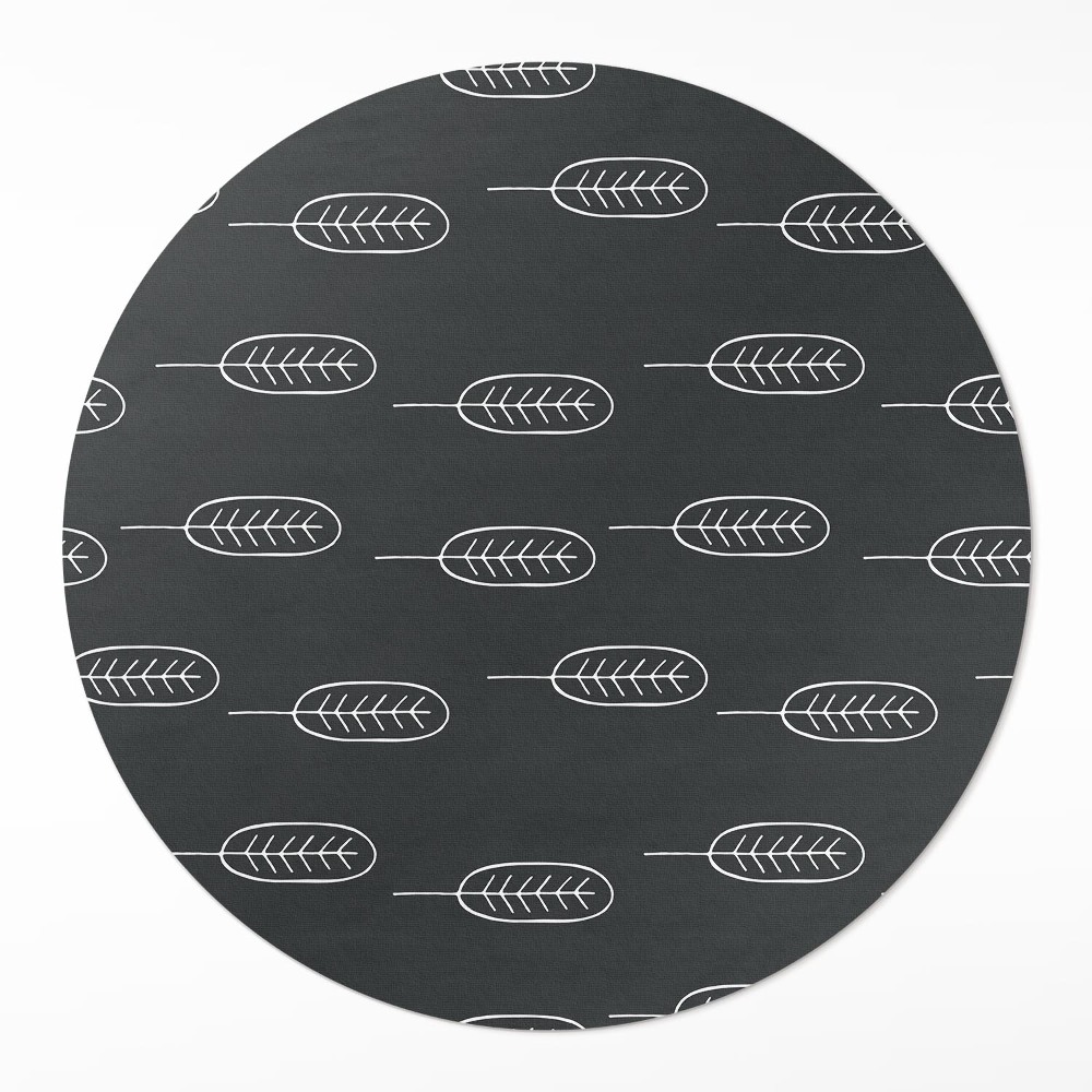 Okrúhly vinylový koberec Minimalistické listy boho