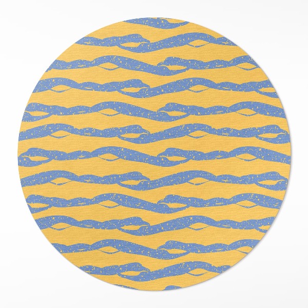 Okrúhly vinylový koberec Abstraktné vlny vzor retro