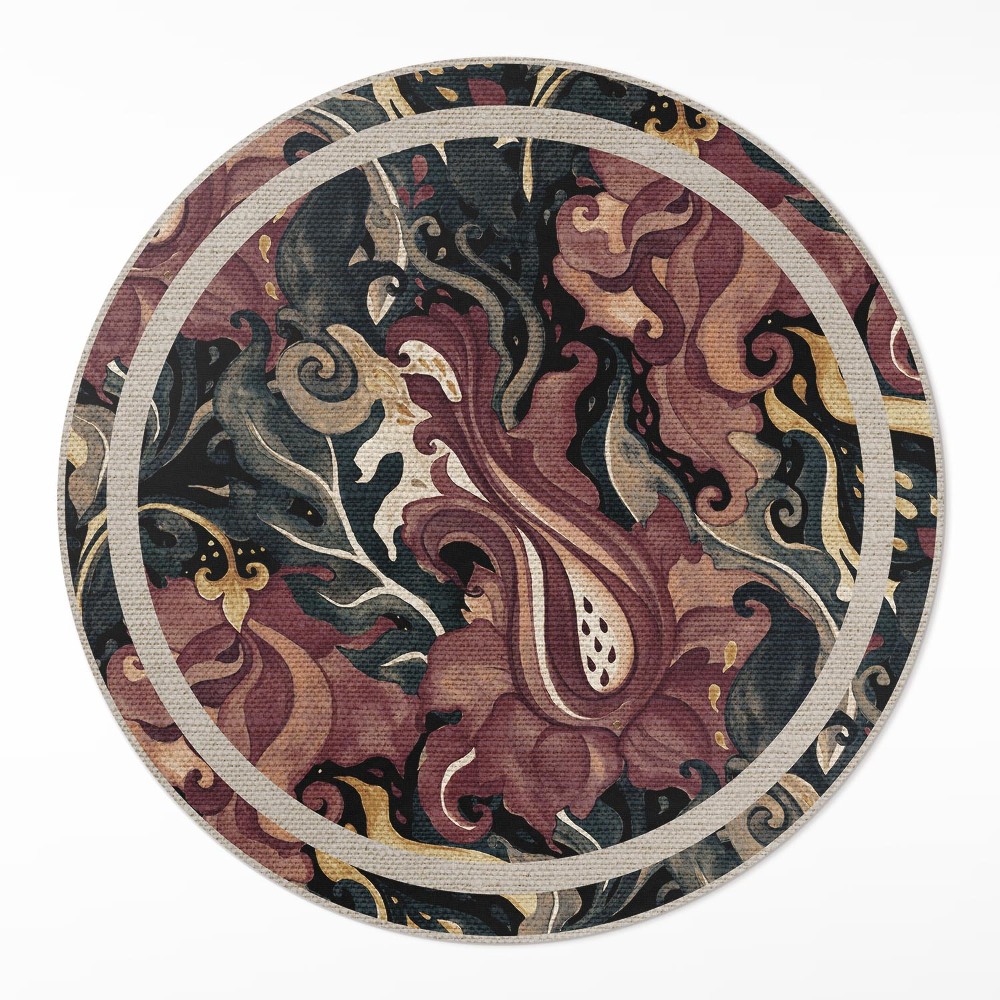 Okrúhly vinylový koberec Akvarelová abstrakcia kvetinová