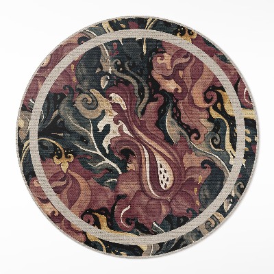 Okrúhly vinylový koberec Akvarelová abstrakcia kvetinová