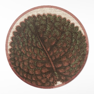 Okrúhly vinylový koberec Umelecký list