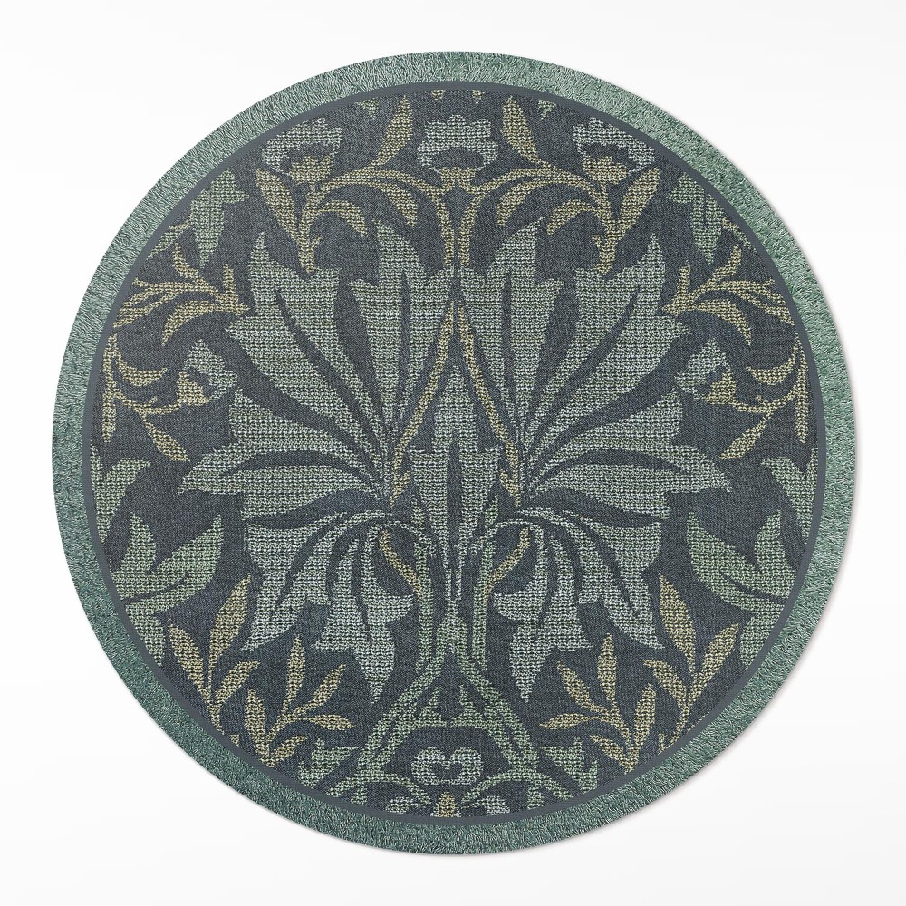 Okrúhly vinylový koberec Rastlinné a kvetinové ornamenty