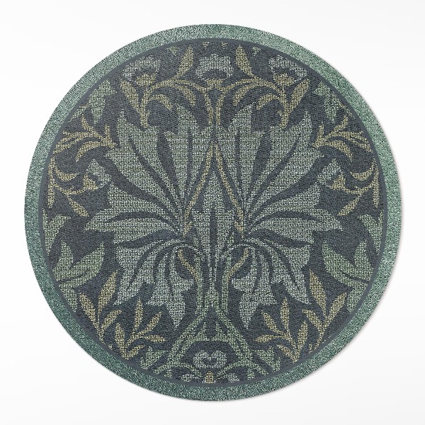 Okrúhly vinylový koberec Rastlinné a kvetinové ornamenty