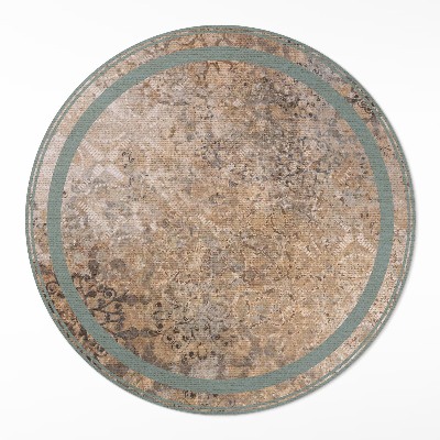 Okrúhly vinylový koberec Vyblednutý ozdobný vintage vzor