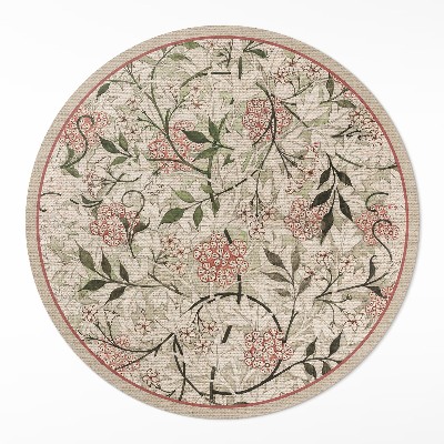 Okrúhly vinylový koberec Jemná rastlinnosť boho