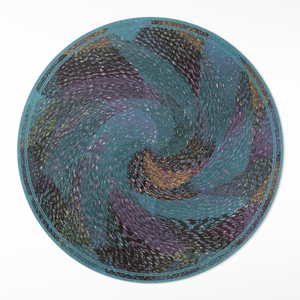 Okrúhly vinylový koberec Abstraktná kompozícia škvŕn