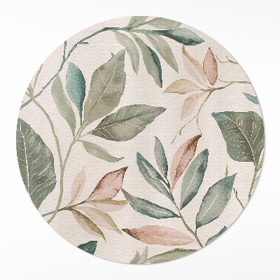 Okrúhly vinylový koberec Jemné listy boho