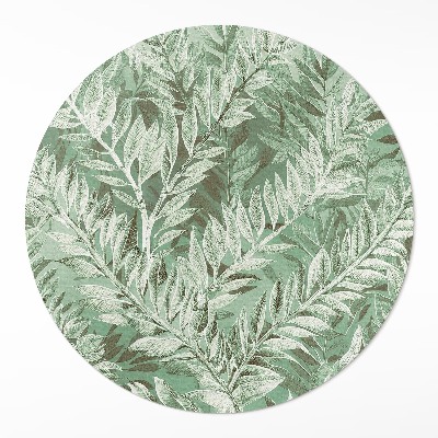 Okrúhly vinylový koberec Bujná vegetácia boho vintage