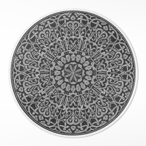 Okrúhly vinylový koberec Orientálna mandala geometrická arabeska