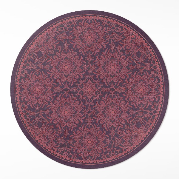 Okrúhly vinylový koberec Dekoratívny zdobený vzor vintage štýl