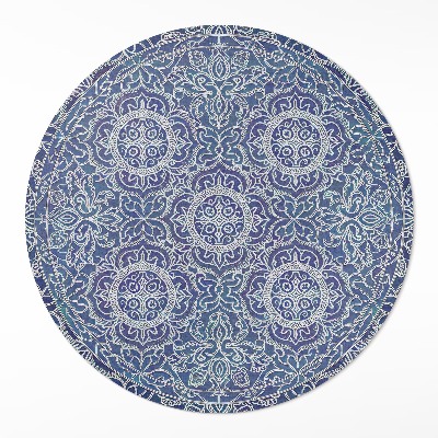 Okrúhly vinylový koberec Bohato zdobený geometrický vzor vintage