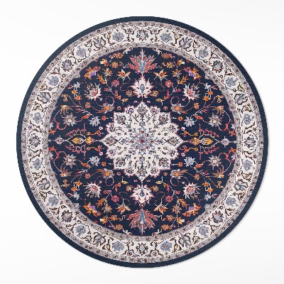 Okrúhly vinylový koberec Vintage dekoratívny vzor v starom štýle