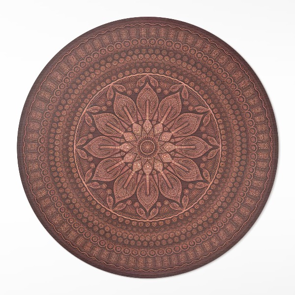 Okrúhly vinylový koberec Orientálna mandala dekoratívny vzor boho