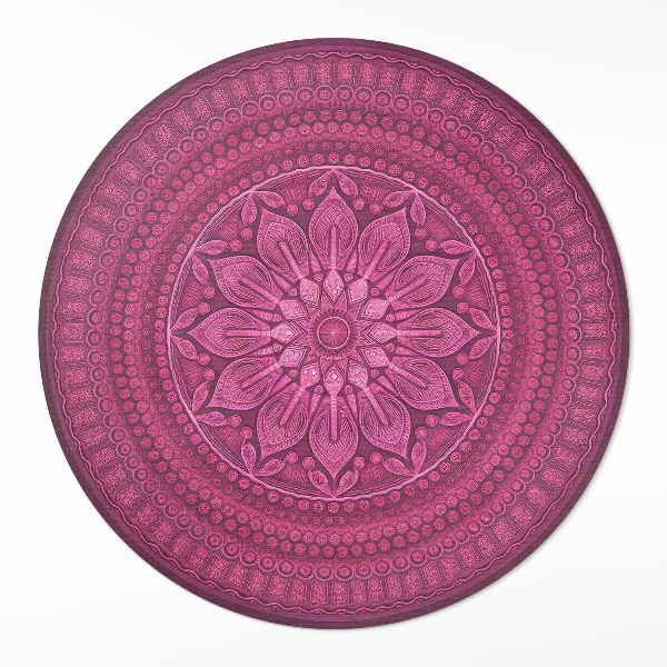 Okrúhly vinylový koberec Dekoratívna mandala s kvetom vzor boho