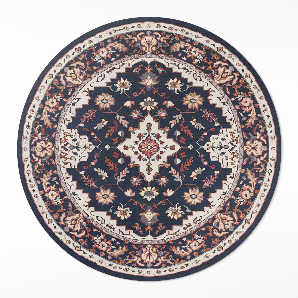 Okrúhly vinylový koberec Vintage dekoratívny vzor v perzskom štýle