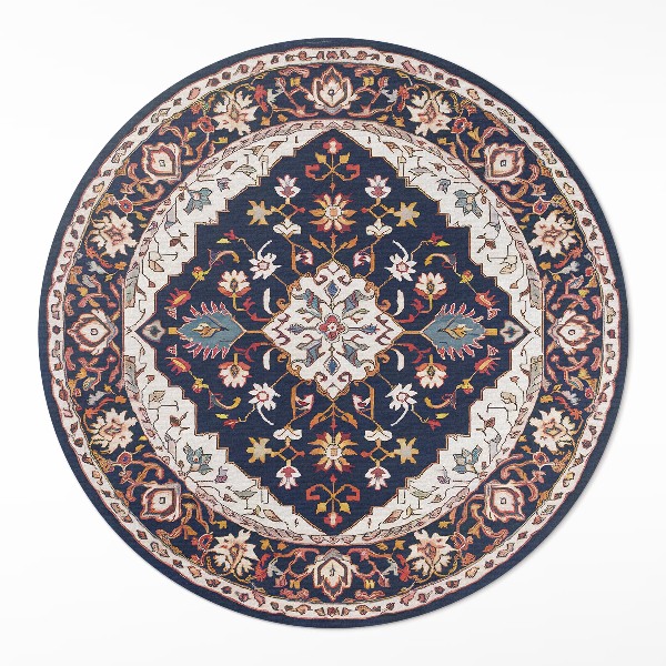 Okrúhly vinylový koberec Elegantný turecký dekoratívny vzor vintage