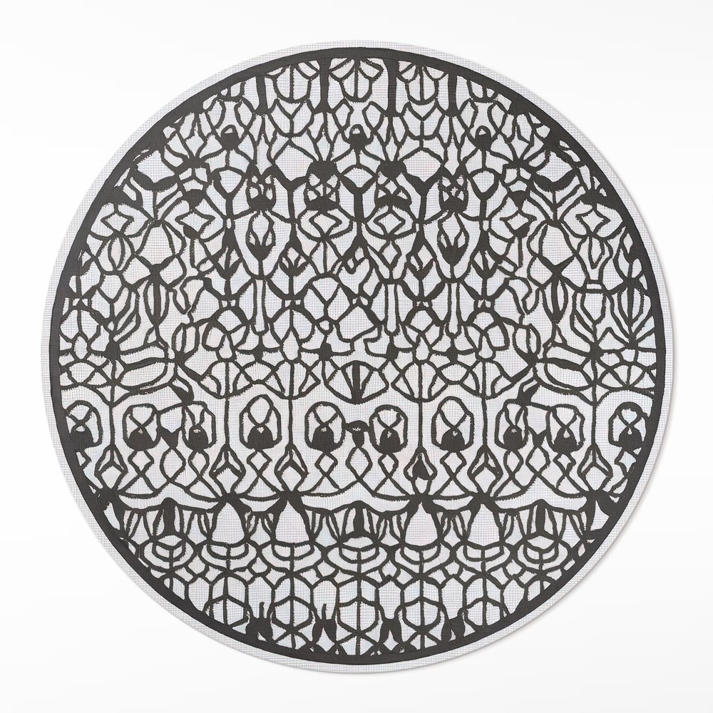 Okrúhly vinylový koberec Abstraktná vzorová kompozícia