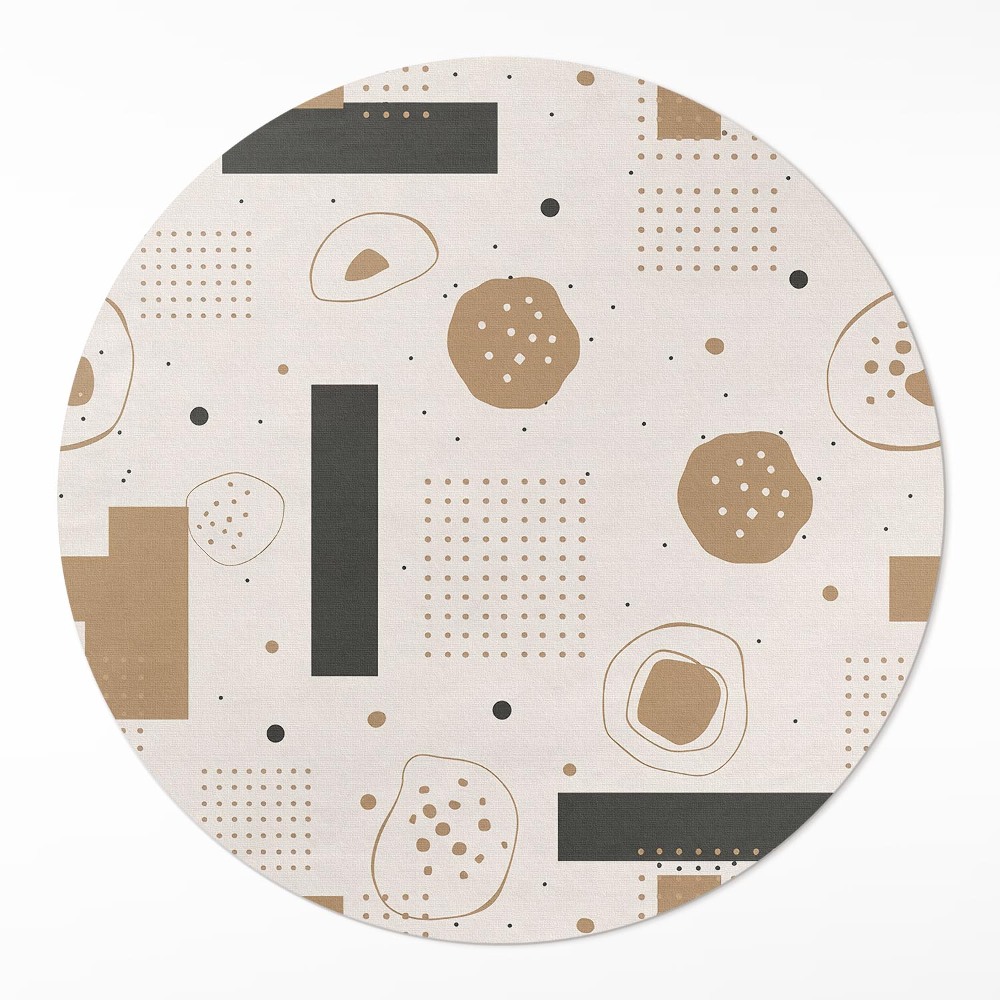 Okrúhly vinylový koberec Abstraktná umelecká kompozícia vzor boho
