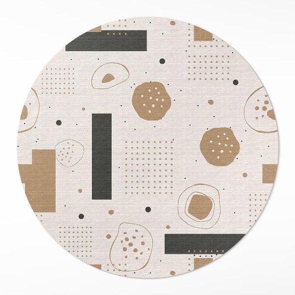 Okrúhly vinylový koberec Abstraktná umelecká kompozícia vzor boho