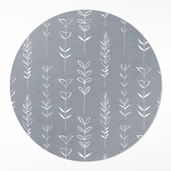 Okrúhly vinylový koberec Jemné minimalistické rastliny v štýle boho