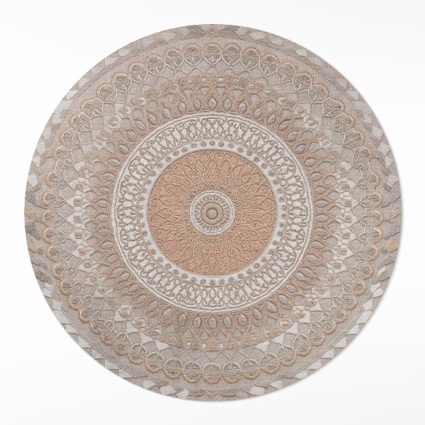 Okrúhly vinylový koberec Pletená mandala