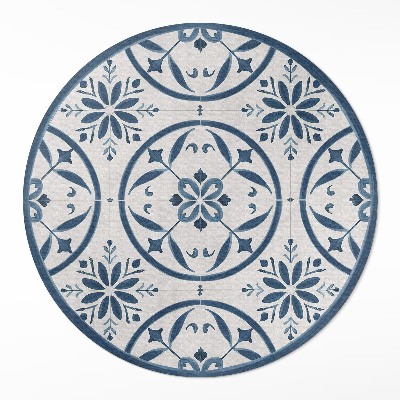 Okrúhly vinylový koberec Jemné dlaždice portugalský vintage štýl
