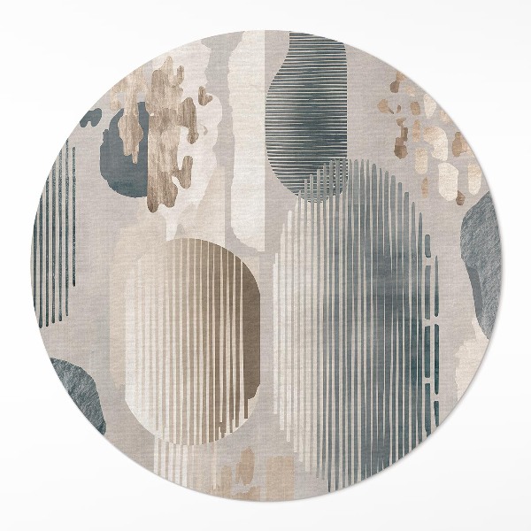 Okrúhly vinylový koberec Abstraktné škvrny štýl boho vintage