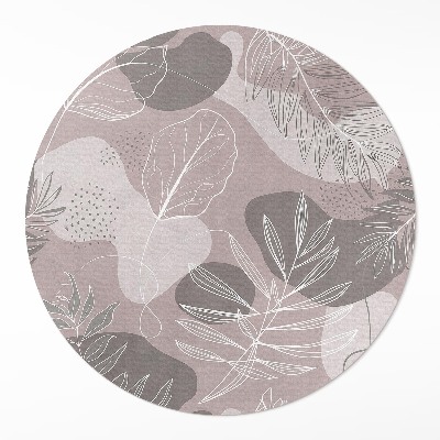 Okrúhly vinylový koberec Lineárne listy oblé škvrny boho