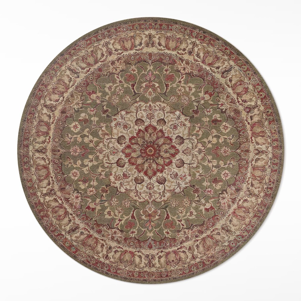 Okrúhly vinylový koberec Zemská symetria v perzských vzoroch