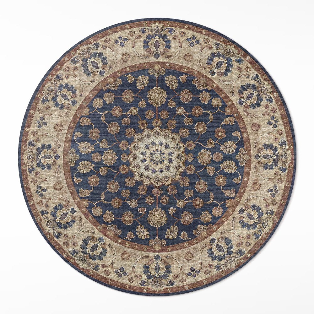 Okrúhly vinylový koberec Orientálna geometria