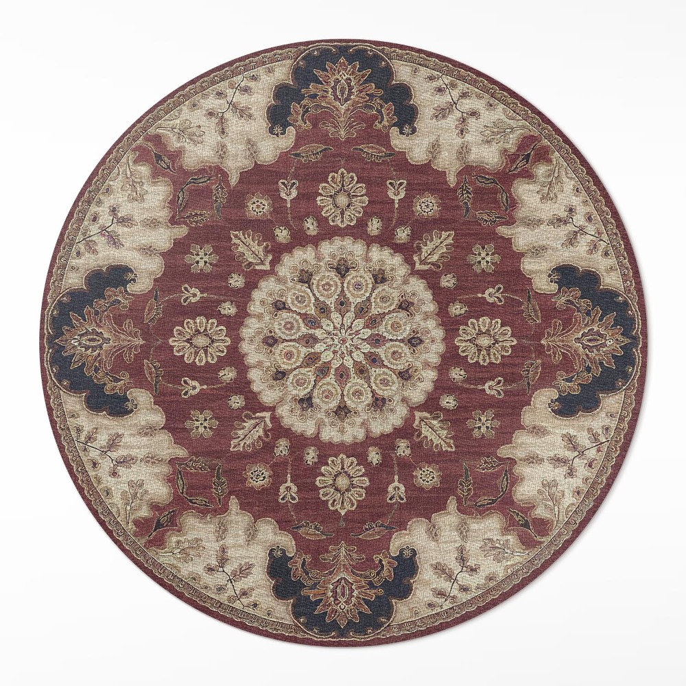 Okrúhly vinylový koberec Elegantná perzská symetria