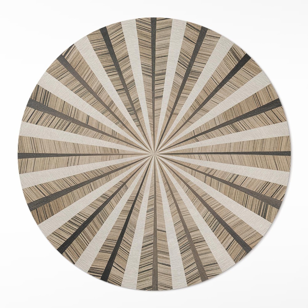 Okrúhly vinylový koberec Piesková geometria