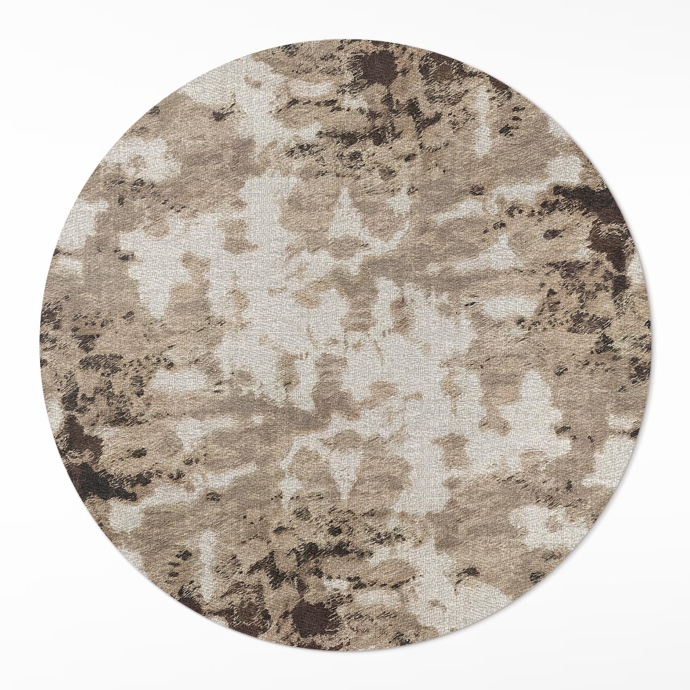 Okrúhly vinylový koberec Hnedé škvrny vintage