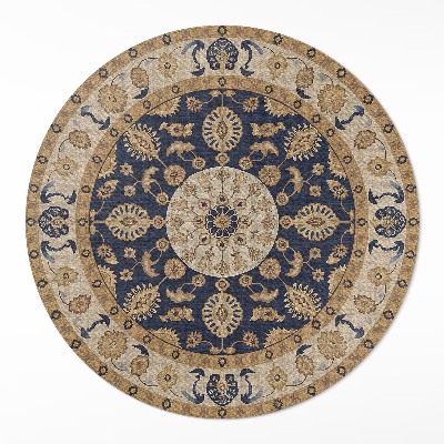 Okrúhly vinylový koberec Geometrické mandaly v duchu Aztékov