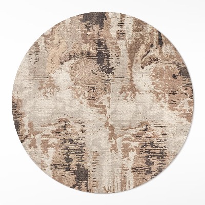 Okrúhly vinylový koberec Hnedá abstrakcia retro