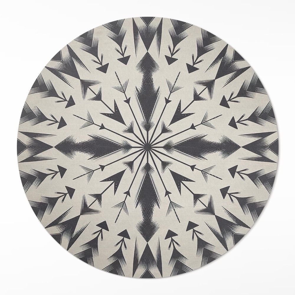 Okrúhly vinylový koberec Aztécke šípky