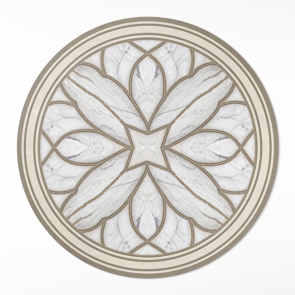 Okrúhly vinylový koberec Mramorový vitráž