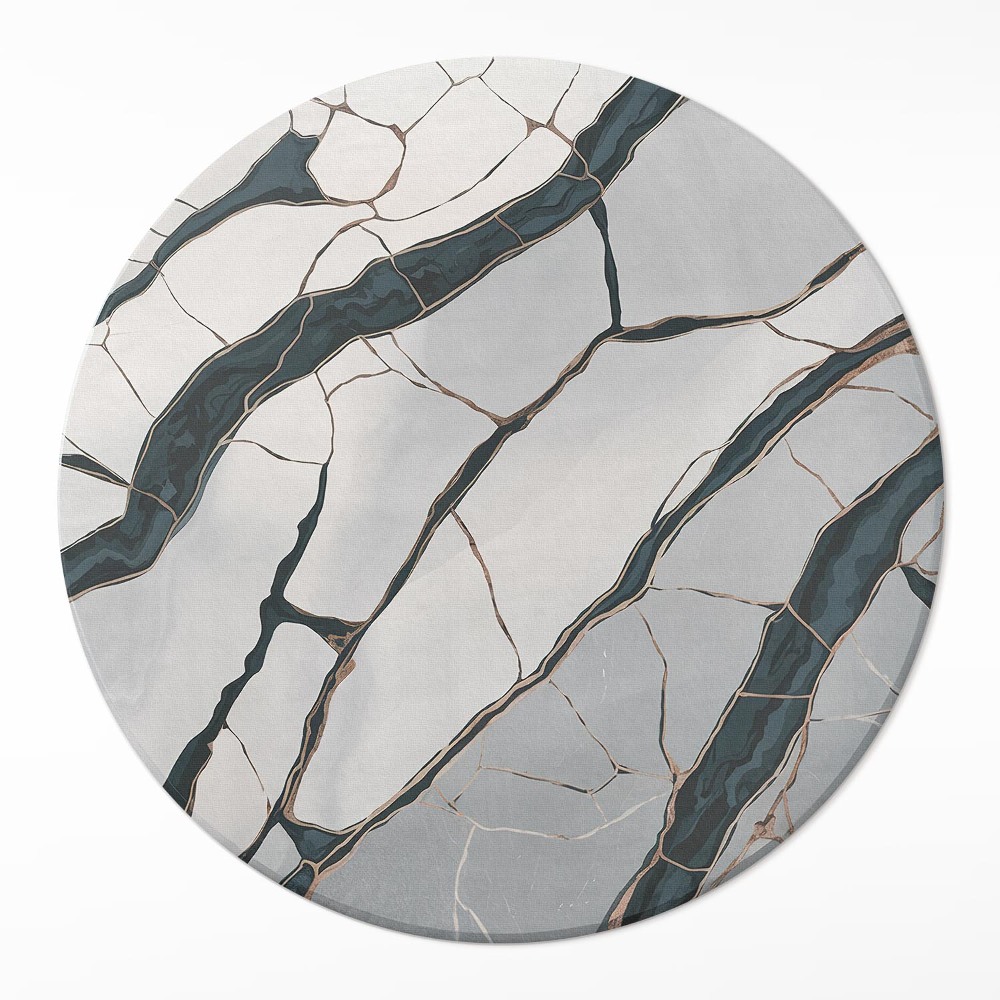 Okrúhly vinylový koberec Sivá dokonalosť kameňa