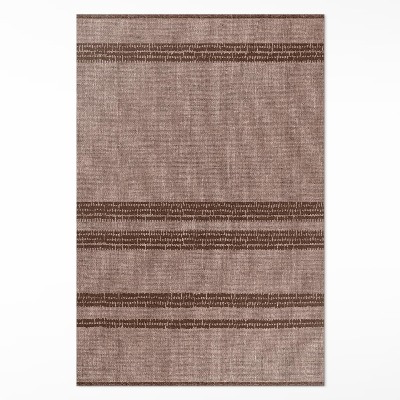 Vinylový koberec Hnedý v líniách boho imitácia látky