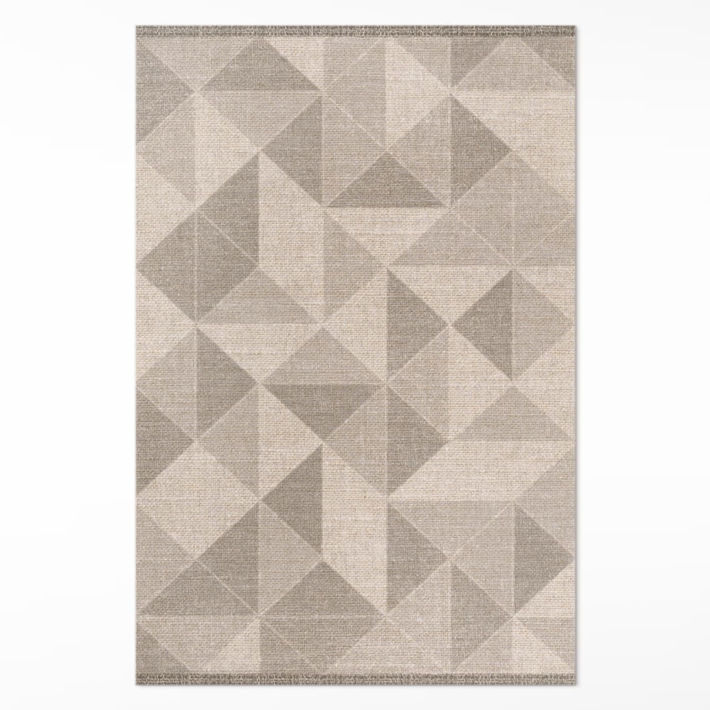 Vinylový koberec Trojuholníky a štvorce imitácia látky