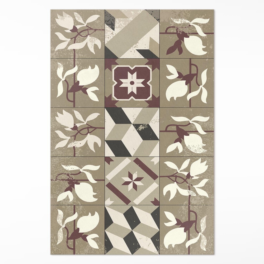 Vinylový koberec Magnólia dlaždice dekoratívna mozaika