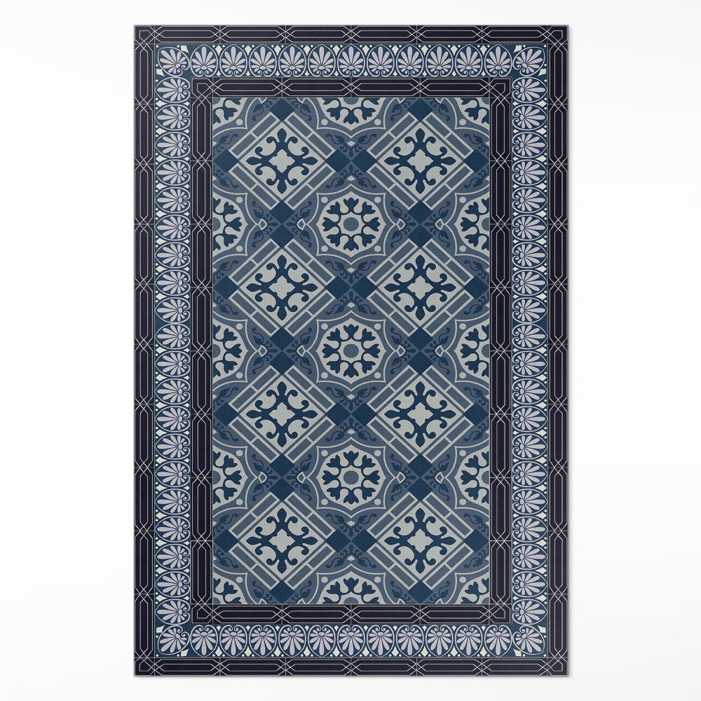Vinylový koberec Tmavomodrá Talavera krásny vintage vzor