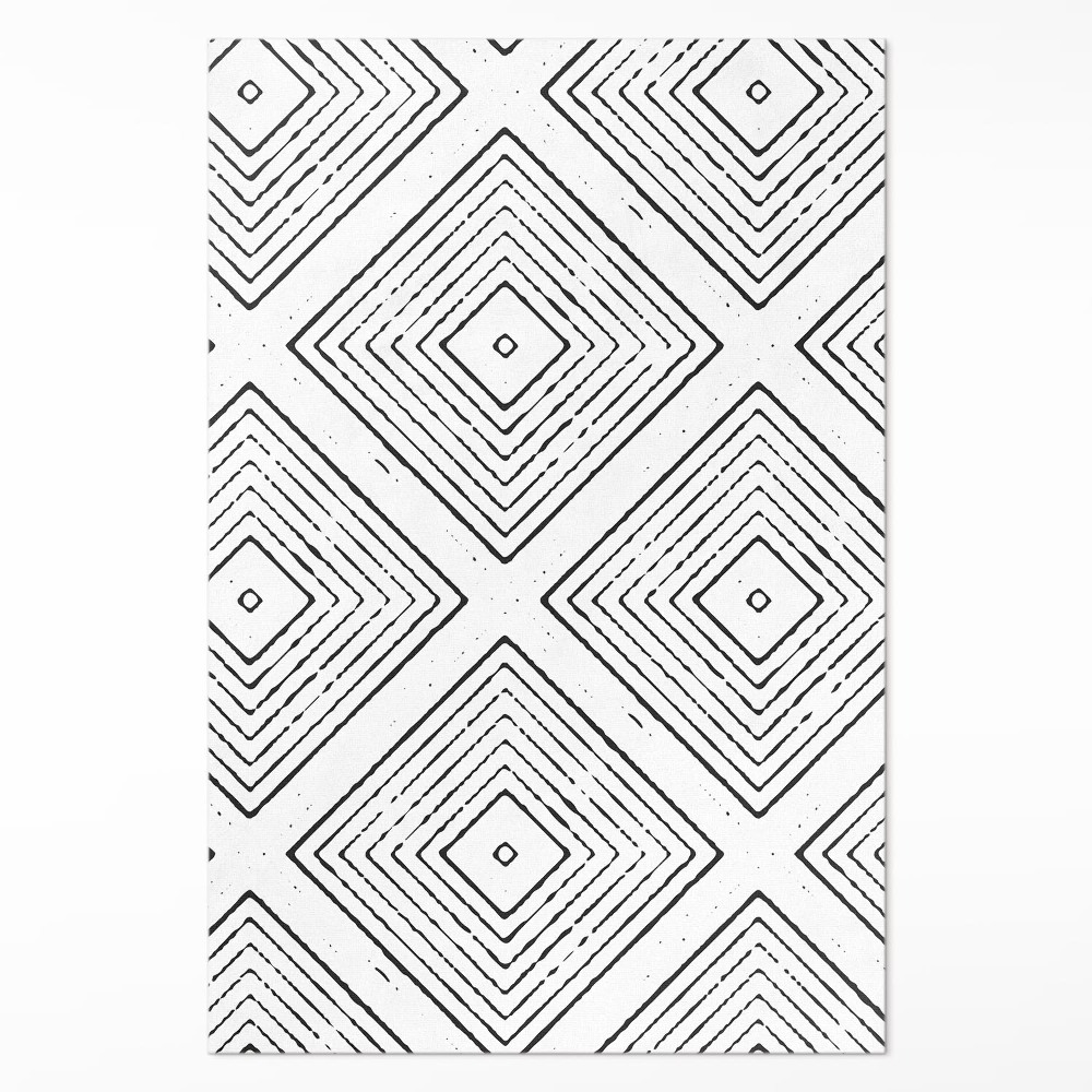 Vinylový koberec Pravidelné štvorce boho vzor