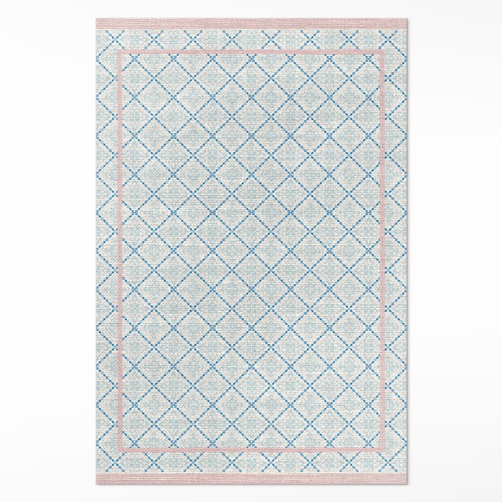 Vinylový koberec Pravidelné modré línie imitácia látky