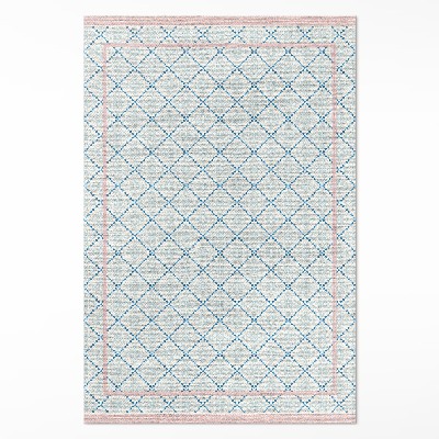 Vinylový koberec Pravidelné modré línie imitácia látky