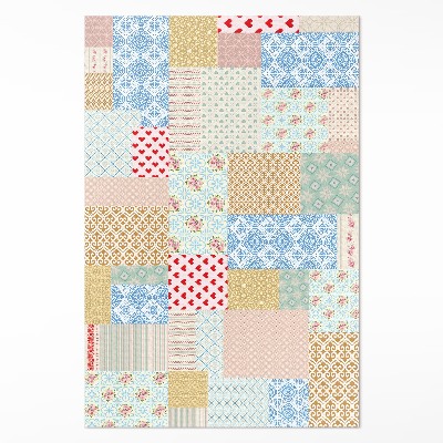 Vinylový koberec Patchwork rôzne kusy imitácia látky