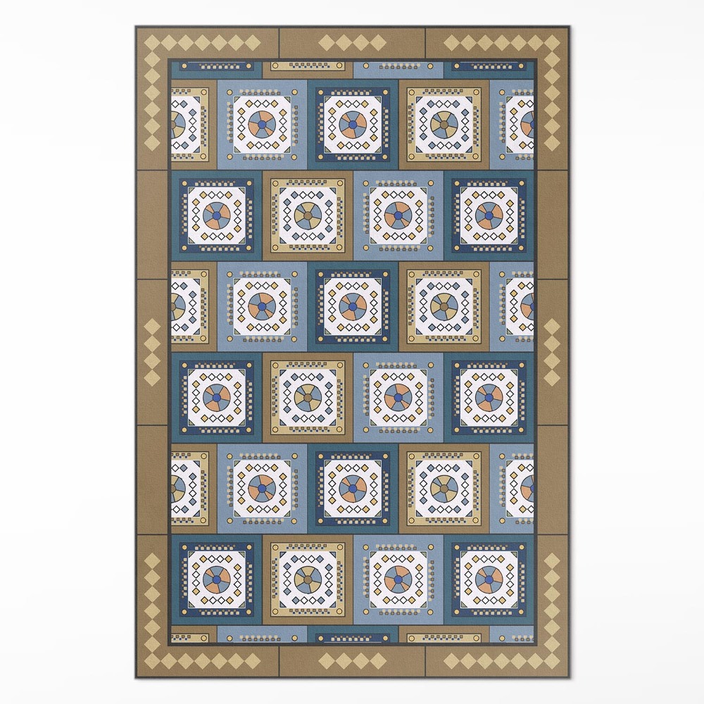 Vinylový koberec Geometrická kocka vzor v retro štýle