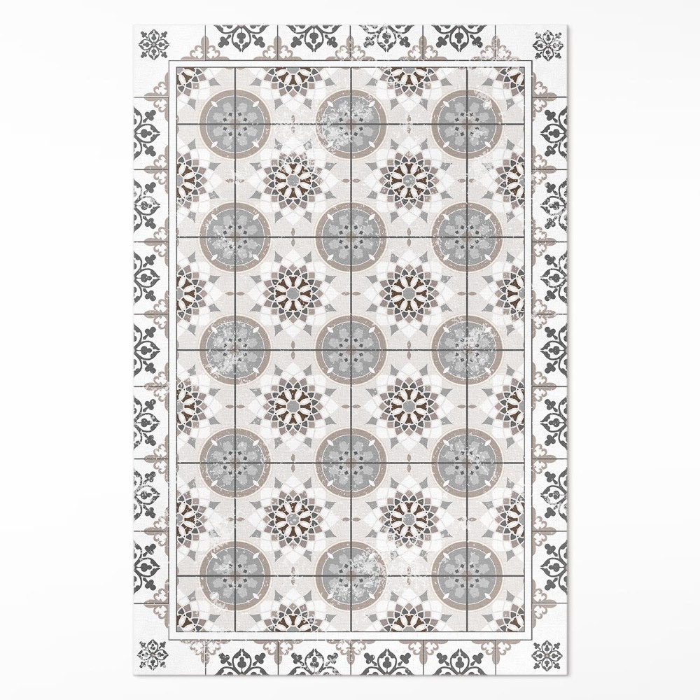 Vinylový koberec Kvetinové kruhy ornamentálna mozaika