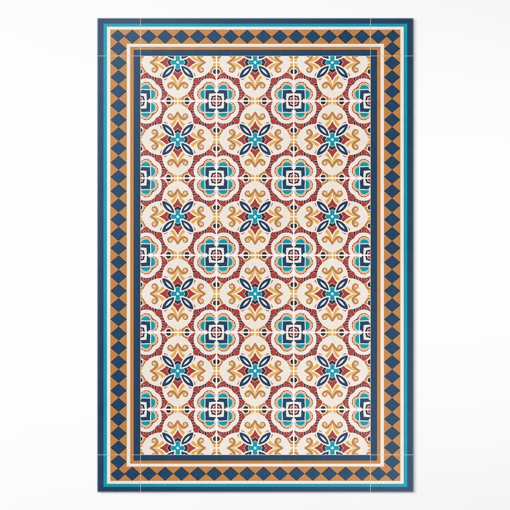 Vinylový koberec Kvetinová geometria ozdobné dlaždice